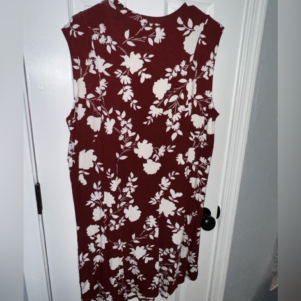 Maurices Burgundy and White Floral Midi Dress - Picture 7 of 7